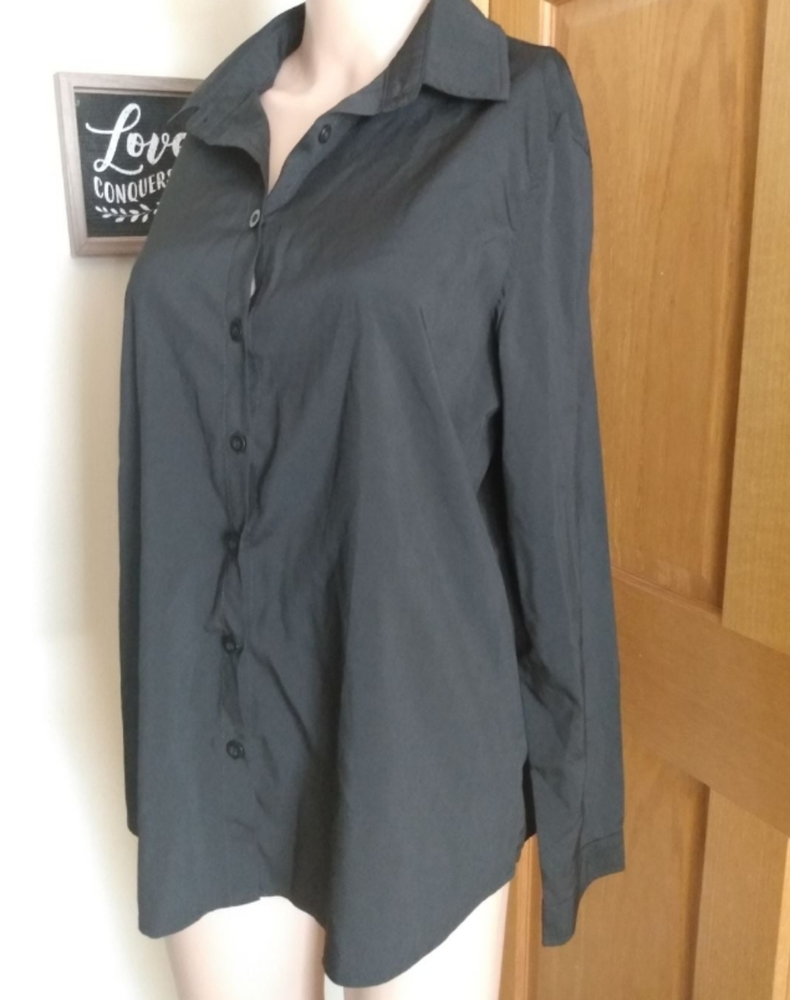 Bosbary Black Button Up Blouse size XL NWOT
